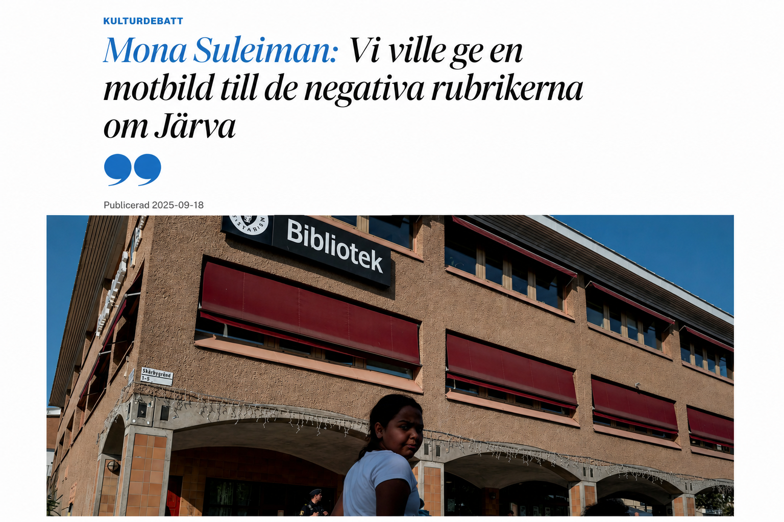 Förhandsbild: Vi ville ge en motbild till de negativa rubrikerna om Järva